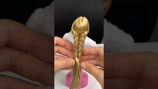 MERMAID TAIL BRAID on doll hair dolls hairstyles braids barbie dollhairstyles barbiemakeover [upl. by Leachim]