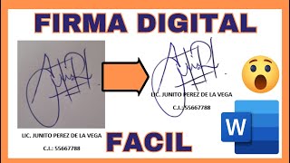 COMO HACER UNA FIRMA DIGITAL EN WORD  FIRMA DIGITAL 2024  APRENDE A CREAR TU FIRMA DIGITAL FACIL [upl. by Rennat]