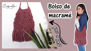 Bolso de macrame paso a paso para principiantes  Coqueta Macramé [upl. by Eleynad]