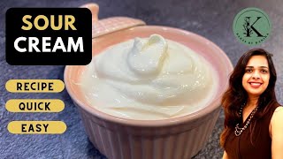 Sour Cream Recipe  Easy and Quick  2 Ingredients  BakesbyKanika  RecipesbyKanika Hindi English [upl. by Burhans]