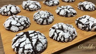 Easy CHOCOLATE CRINKLES Recipe  NO MIXER  Crispy Outside Moist amp Chewy Inside [upl. by Arthur]