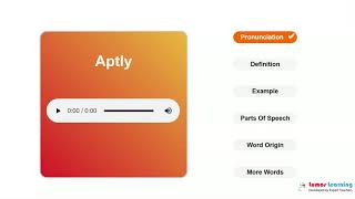 APTLY  Definition pronunciation grammar meaning  Practice grade 8 vocabulary [upl. by Schlicher]