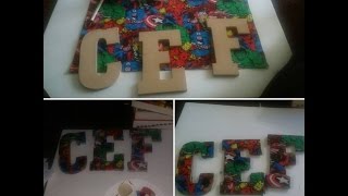 DIY  Avengers Fabric Covered Letters [upl. by Adnesor]