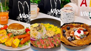 Breakfast vlog 沉浸式早餐洋葱牛排饭🥩🧅｜牛油果培根奶酪贝果🥓🥑｜西柚梨子汁｜牛油果燕麦奶 [upl. by Korfonta255]