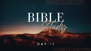 BIBLE STUDY BY PrCHASE JOSEPH DAY 1 HIGHLIGHTS [upl. by Liemaj]