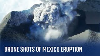 Mexico volcano Drone footage shows ongoing eruption [upl. by Akemej504]