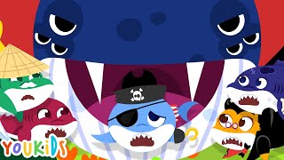 Halloween Song with Baby Shark amp Scary Whale  Youkids Songs for Kids [upl. by Annaierb906]