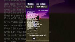 Roblox error codes [upl. by Annovahs]