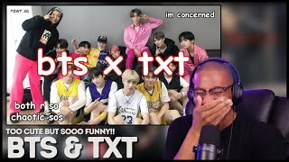 Dont put BTS amp TXT in the same room Part 1 amp 2 REACTION  Too cute but sooo funny [upl. by Dorri]