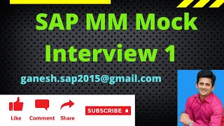 SAP MM Mock Interview 1 by Ganesh Padala  Basics of SAP  Reference Purchase Organization  Free [upl. by Nap]