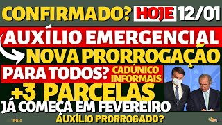 CONFIRMADO Nova Prorrogação do Auxílio Emergencial Em Fevereiro PARA TODOS Auxílio Brasil 18JAN [upl. by Lahcym]