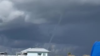 RAW VIDEO Waterspout seen from Folly Beach [upl. by Schulz407]