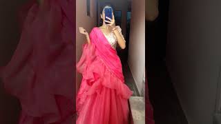 Organza lehenga saree readytowear lehengasaree organzasaree saree dreamyboutique boutique [upl. by Curry]