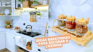 IDEIAS Fáceis e Baratas para DECORAR a COZINHA  DECORANDO MINHA BANCADA [upl. by Htebazileyram]