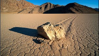 Sailing Stones of Racetrack Playa  Death Valley  Wandering Trail Leaving Rocks of a Flat Basin [upl. by Nylecsoj]