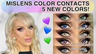 MISLENS COLOR CONTACTS 5 NEW COLORS REVIEW TRY ON [upl. by Anaidirib]