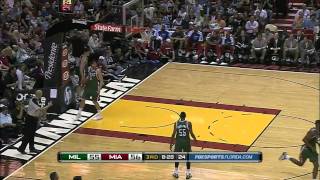 Dwyane Wade Sick OneHanded Putback Dunk over Ersan Ilyasova 6ft9 Jan 4 2011 [upl. by Otineb]