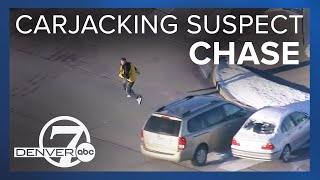 RAW VIDEO Entire high speed chase of carjacking suspect through Denver metro area [upl. by Emmalynn953]