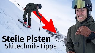 Skifahren lernen Steile Pisten fahren  SkiTechnik amp Tipps [upl. by Penney218]