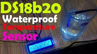 Arduino Ds18b20 waterproof one wire digital temperature sensor with 16x2 LCD [upl. by April]