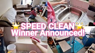 REALISTIC HOME CLEAN 🧼 WINNER ANNOUNCEMENT 🌟 motivation cleanwithme speedclean [upl. by Ainitsirc]