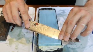 How to Sharpen a Knife on a Wet Stone  How to Get an Extremely Sharp Knife [upl. by Gwennie510]