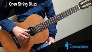 Guitar Train 1  Open String Blues  Gitaarles voor beginners  Marcel van Dorst  Slow [upl. by Coady905]