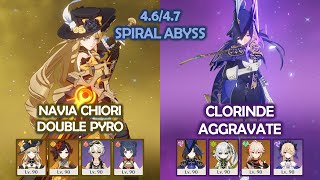 Navia Chiori amp Clorinde Aggravate  46 Spiral Abyss  Genshin Impact [upl. by Brina]