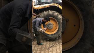 JCB tyre puncher repair ok report ✅mechanical safidon hr33 automobile mechaniclife [upl. by Ahlgren]