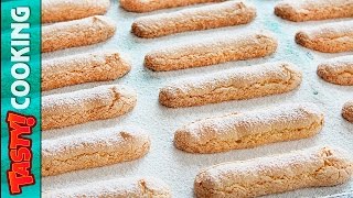 HOMEMADE LADYFINGERS Recipe 🍪 Savoiardi for Trifle or Tiramisu 🍪 Tasty Cooking [upl. by Zehcnas725]