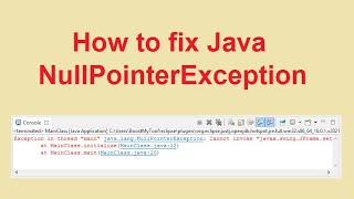 Fix NullPointerException in Java [upl. by Enirahtac290]