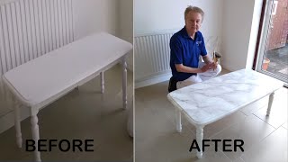 HOW TO DIY MARBLE EFFECT PAINTING TRANSFORMATION ONTO KITCHEN TILES [upl. by Bernetta]