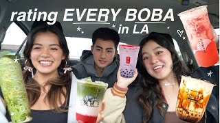 Trying EVERY BOBA SHOP in LA rating boba for a week [upl. by Yarahs]