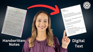 Easily Convert Handwritten Notes into Digital Text Using ChatGPT [upl. by Esalb]