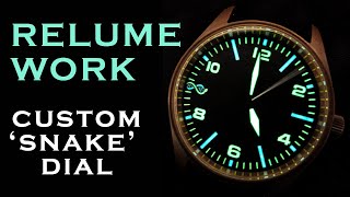 Paint Filling amp Lume Work on A snake Pilot Style Custom Dial [upl. by Sukhum]