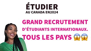 🚨Étudier Au Canada 🇨🇦 en 2024 Grand Recrutement d’étudiants internationaux Tous Les Pays🔔 [upl. by Otrebor]