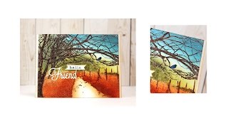 Stamp a Fall Scene with Penny Black Stamps and MISTI [upl. by Zeralda]