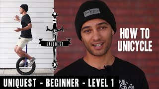 Beginner Unicycling  UNIQUEST  Level 1 [upl. by Cinamod]