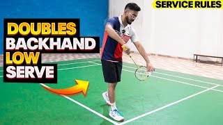 Doubles Backhand Low Serve amp Service Rule [upl. by Attiuqaj]