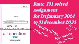 bmtc 131 solved assignment 2024 [upl. by Irrehc230]