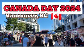 🇨🇦🍁 Canada Day Festival 2024 Walking Tour  Downtown Vancouver BC Canada  July 1 2024 [upl. by Means]