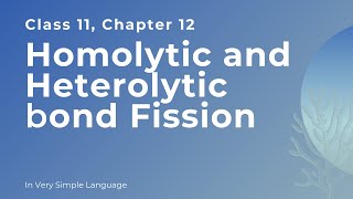 Homolytic and Heterolytic bond fission Chapter 12 Class11 [upl. by Edlin]