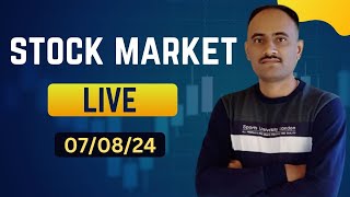 Stock Market Live 07 Aug 2024  indices live view  important stock analysis [upl. by Dredi955]