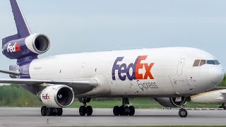 Fedex McDonnell Douglas MD11F MD11 landing amp departing Montreal Mirabel YMXCYMX [upl. by Morville]