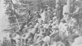 Animated Stereoscopic Photo of Spectators Watching Blondins Niagara River Tightrope Walk 1859 [upl. by Chelsae]