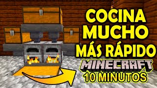 Cómo Hacer HORNOS AUTOMÁTICOS Para COCINAR MÁS RÁPIDO en MINECRAFT en 10 MINUTOS [upl. by Nerat]