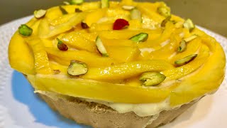 MANGO TART RECIPE MANGO RABRI TART EGGLESS AND NO BAKE WITHOUT OVEN MANGO TART HOMEMADE RECIPE [upl. by Ahsyad397]