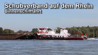 Schubverband auf dem Rhein  Sommer 2023  Binnenschifffahrt  Shipspotting [upl. by Tamqrah]