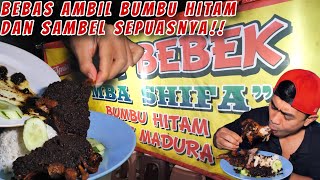 MAKAN BEBEK MADURA BUMBU HITAM DAN SAMBEL BISA AMBIL SEPUASNYA [upl. by Euhsoj456]