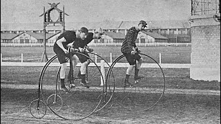 The History of the Bicycle Dandyhorse Boneshaker Velocipede First Motor Cycles Old Photographs [upl. by Ived51]